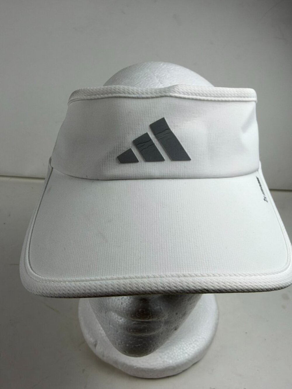 Adidas Climacool Performance Visor Cap White Gray Trim Adjustable Mens Womens